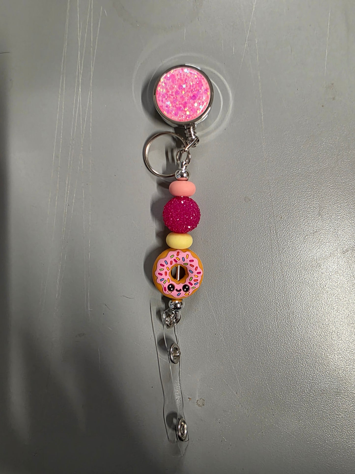 Beaded Badge Reel Chrome