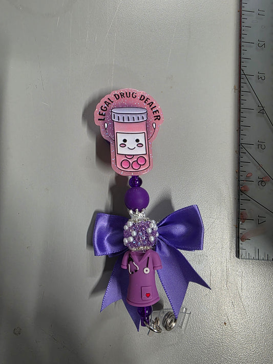 Beaded Badge Reel Plastic
